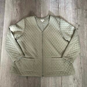 LOGO by Lori Goldstein Quilted Zip Front Jacket Size XL